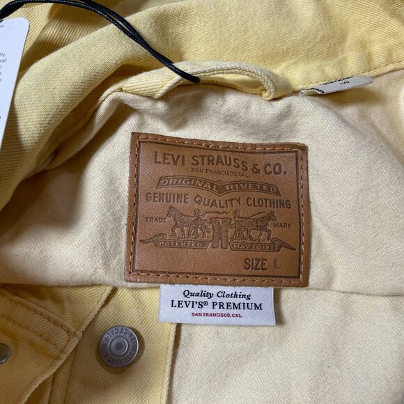 NWT Levi's Fresh Denim Jacket Men's Size Large Yellow Button Front MSRP $108 - Picture 3 of 9